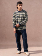 The Everyday Stripe Crewneck (Moss)
