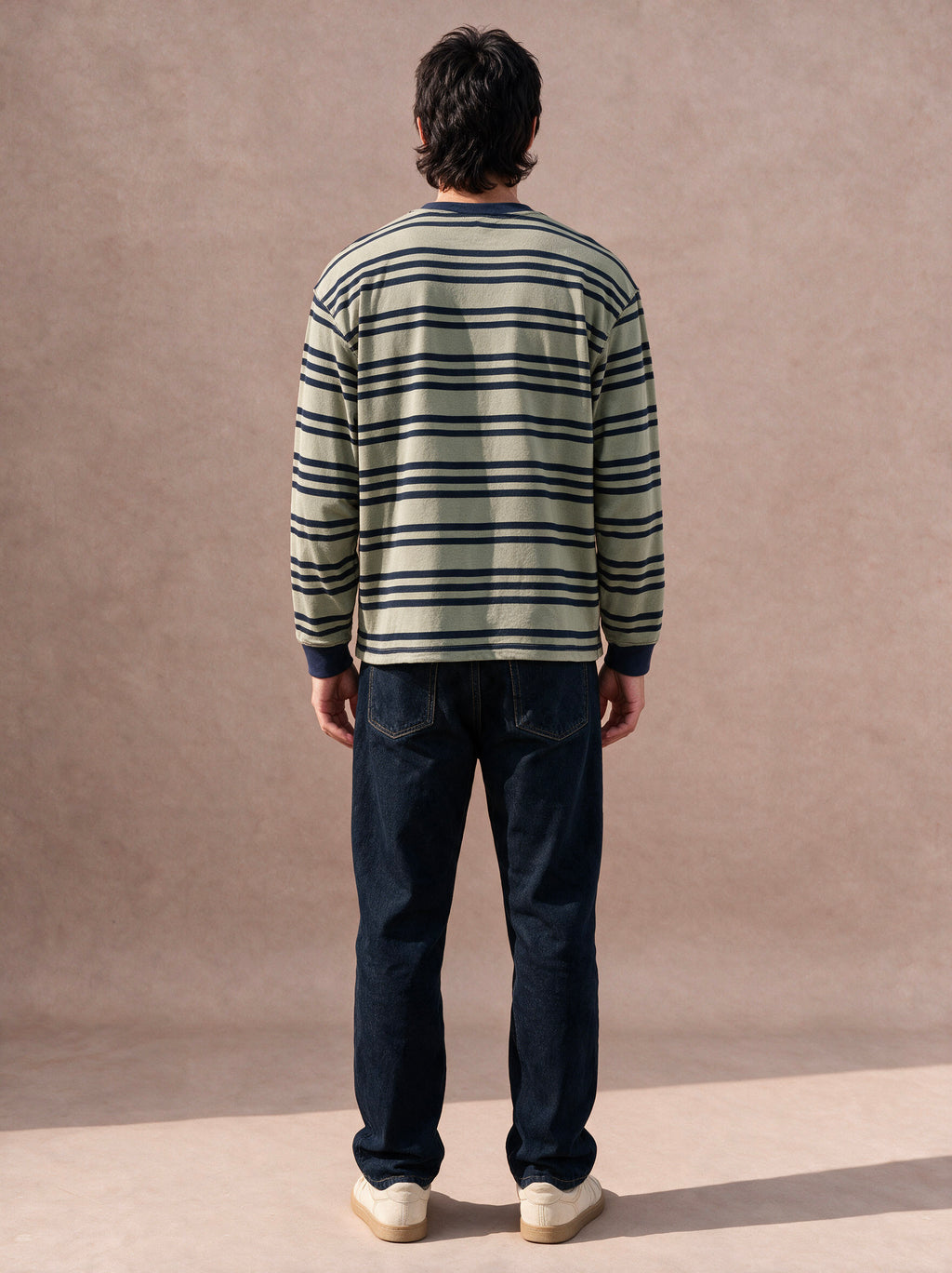 The Everyday Stripe Crewneck (Moss)