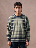 The Everyday Stripe Crewneck (Moss)
