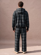 The Shadow Plaid Wide-Leg Pant (Charcoal)