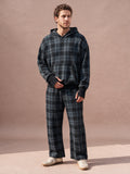 The Shadow Plaid Wide-Leg Pant (Charcoal)