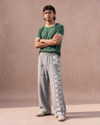 The Star-Panel Wide-Leg Sweatpant (Heather Gray)