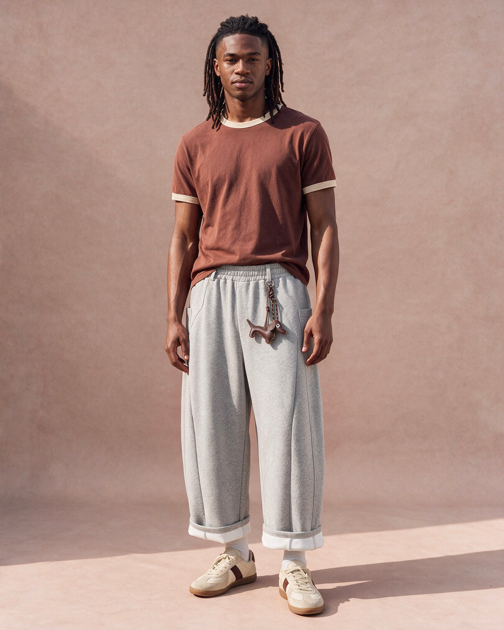 The Rolled-Cuff Wide-Leg Sweatpant (Heather Gray)