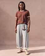 The Rolled-Cuff Wide-Leg Sweatpant (Heather Gray)