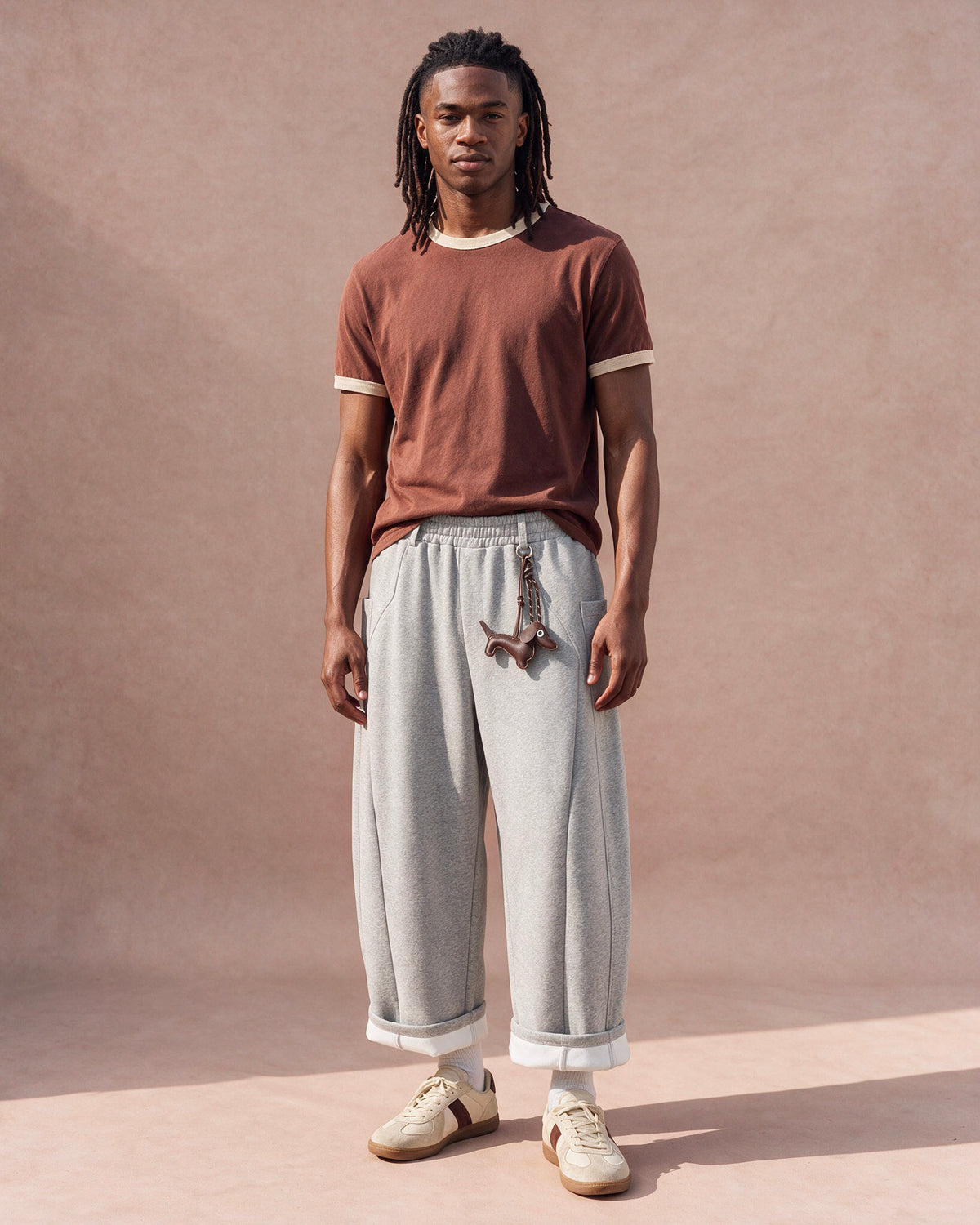 The Rolled-Cuff Wide-Leg Sweatpant (Heather Gray)