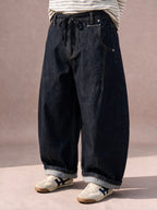 The Drawstring Barrel Jean (Dark Indigo)