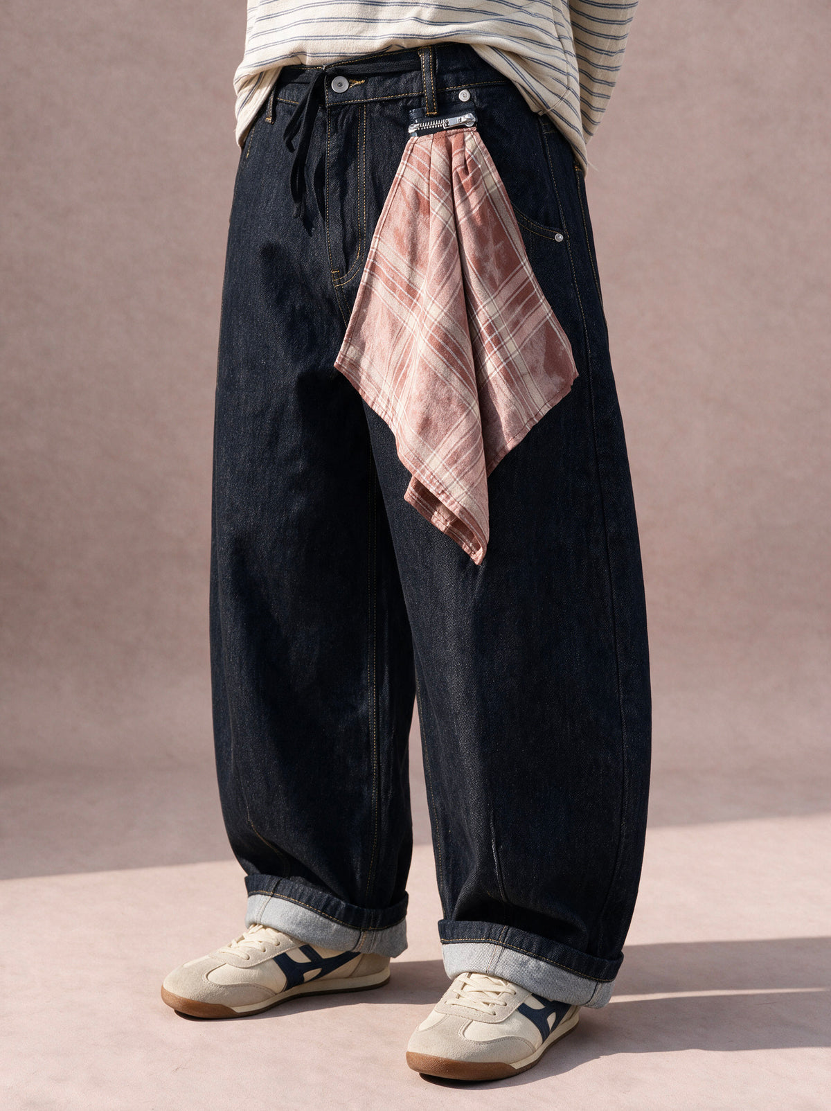 The Drawstring Barrel Jean (Dark Indigo)