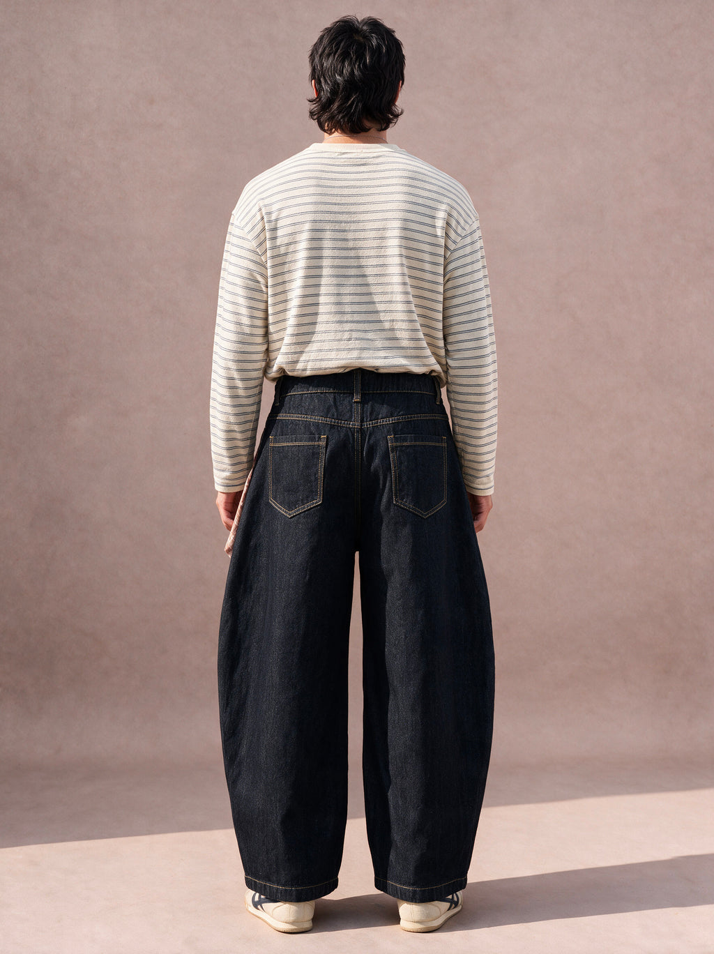 The Drawstring Barrel Jean (Dark Indigo)