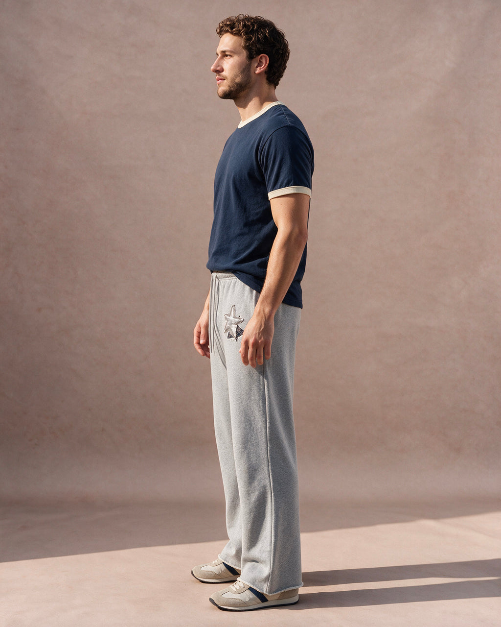 The Star Patch Wide-Leg Sweatpant (Heather Gray)