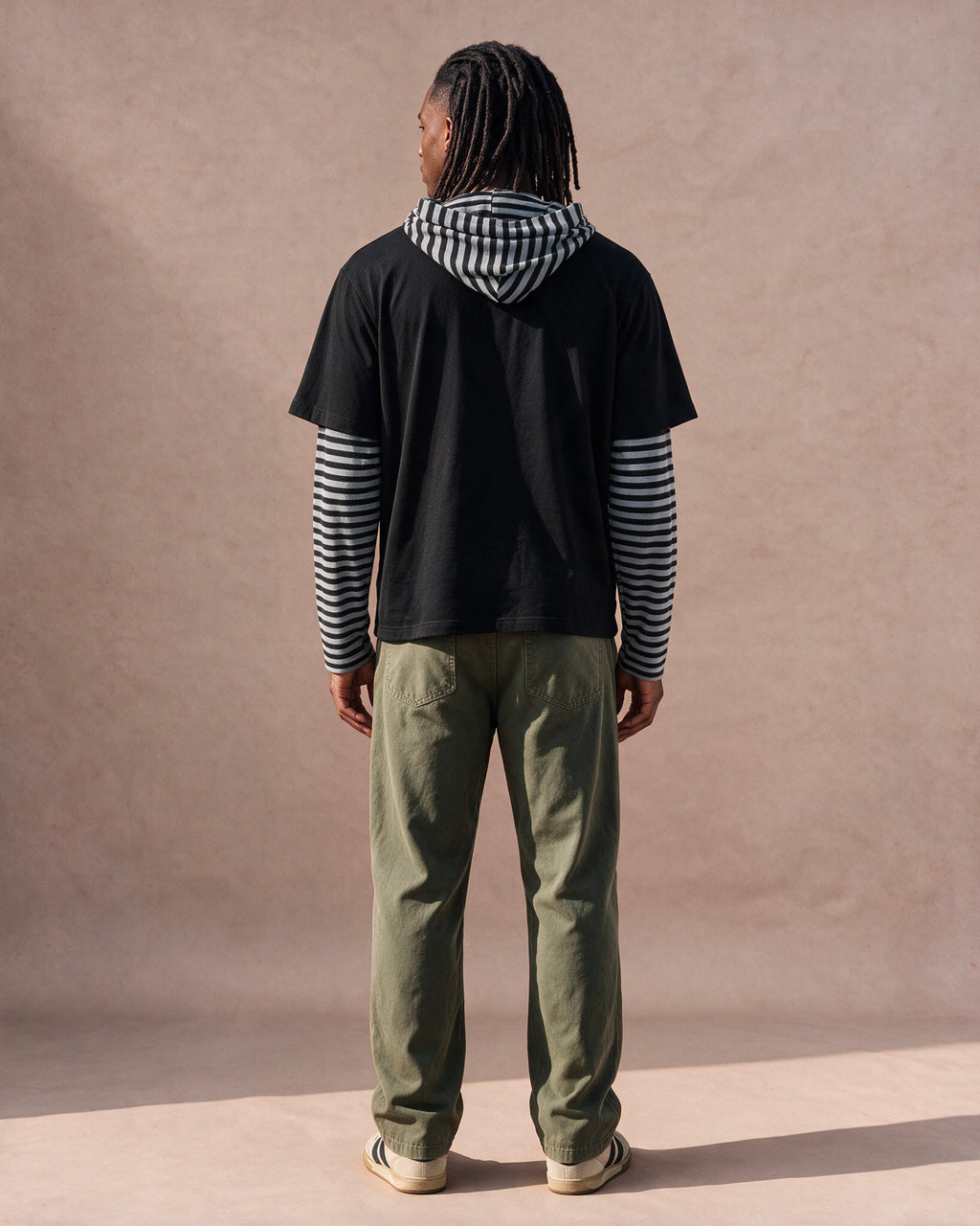 The Studded Layered Hoodie Tee (Black)