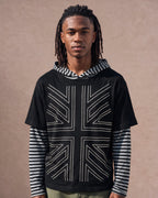 The Studded Layered Hoodie Tee (Black)