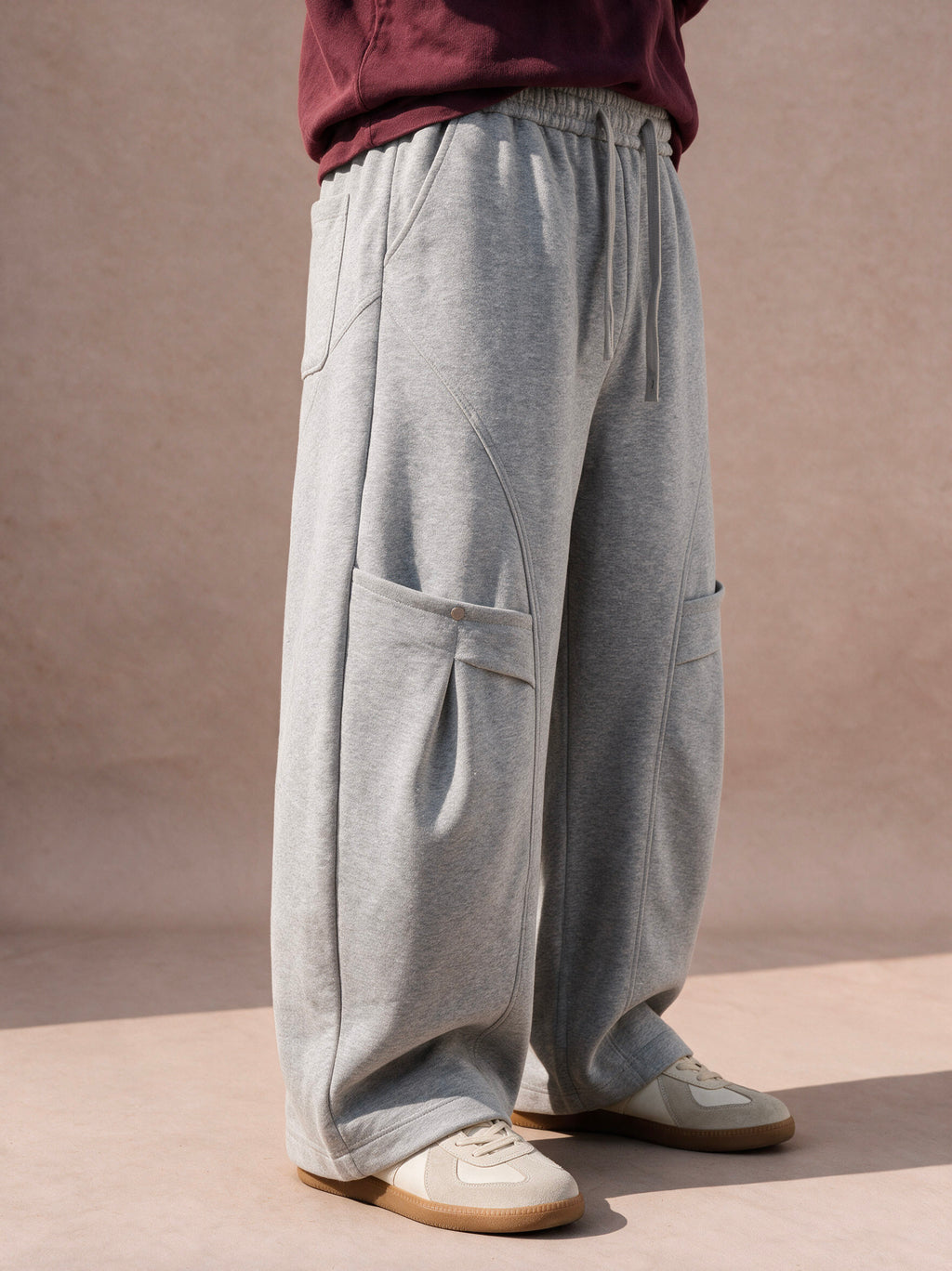The Utility Wide-Leg Sweatpant (Heather Gray)
