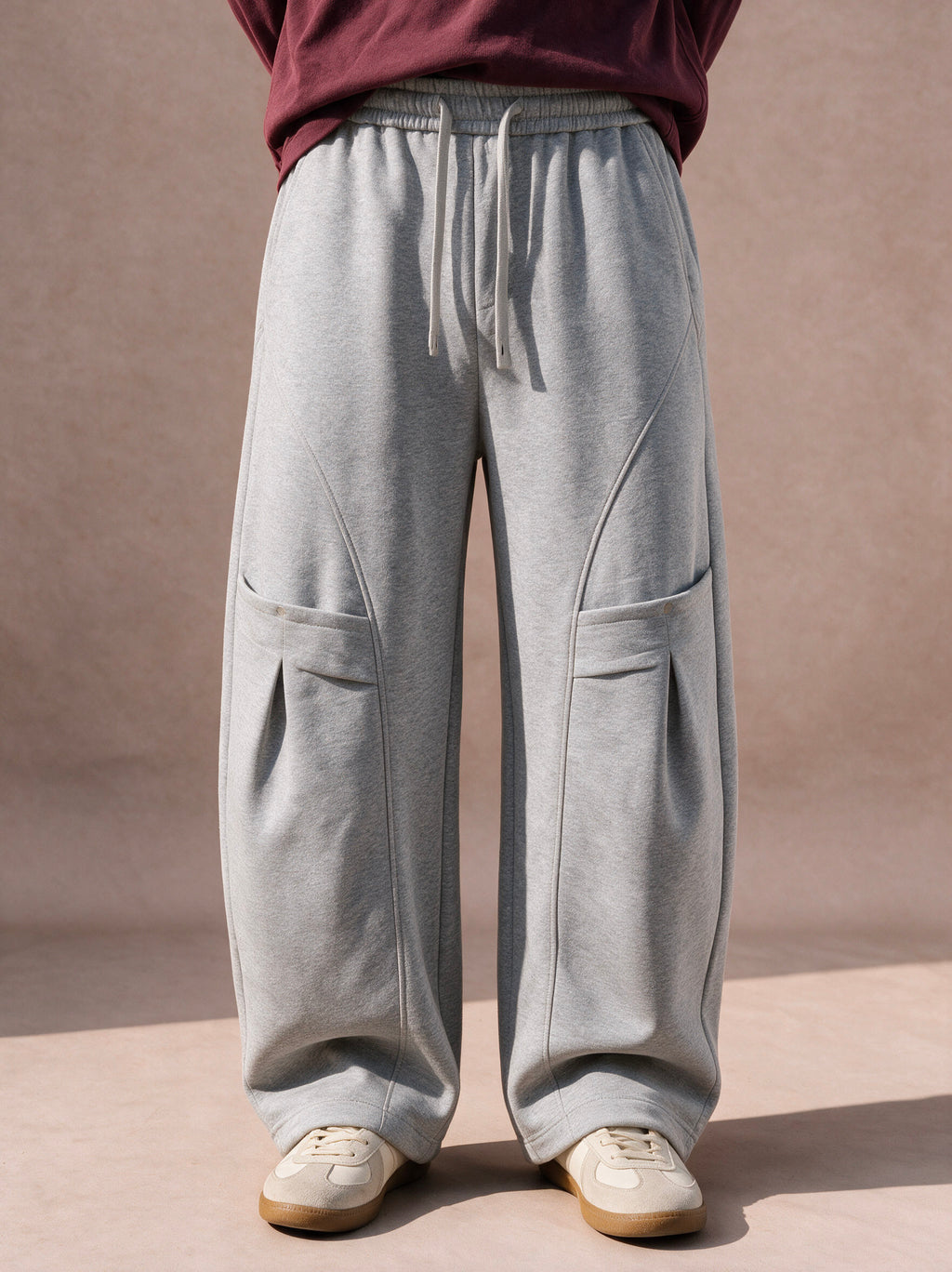 The Utility Wide-Leg Sweatpant (Heather Gray)