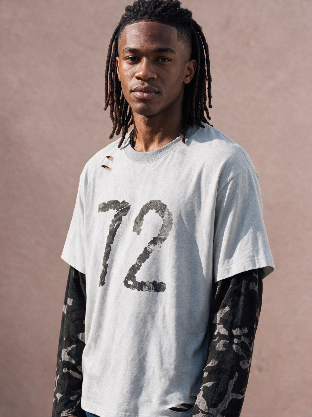 The Distressed 72 Layered Tee (Gray)