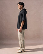 The Off-Duty Short Sleeve Hoodie (Black)