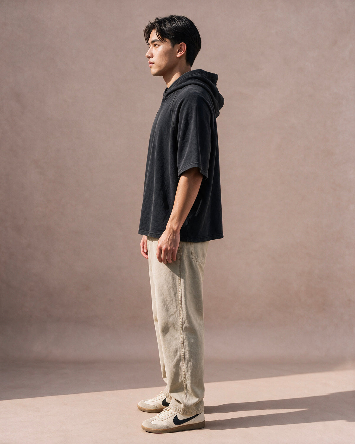 The Off-Duty Short Sleeve Hoodie (Black)