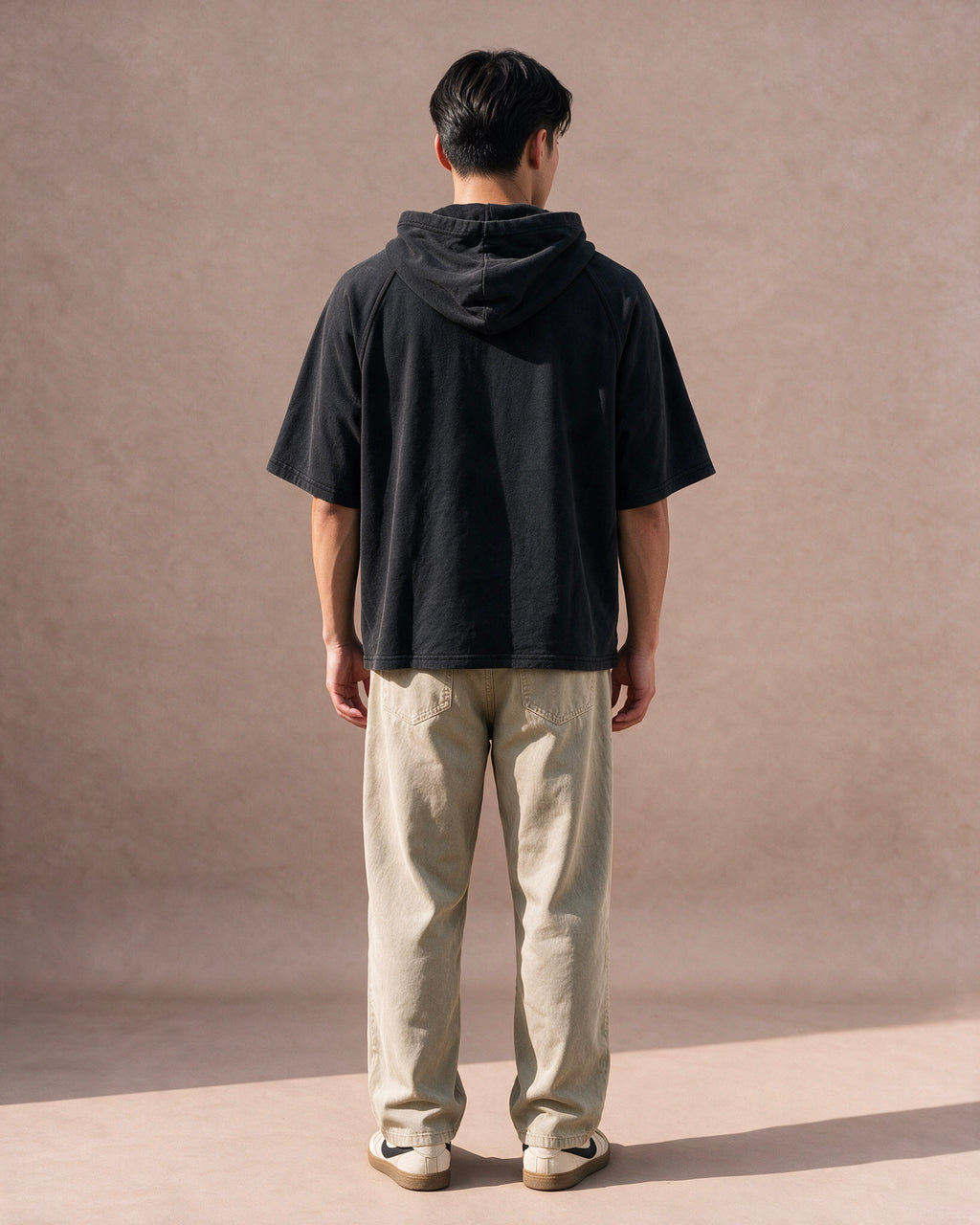 The Off-Duty Short Sleeve Hoodie (Black)