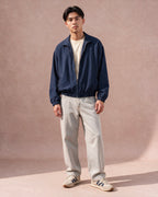 The Pinstripe Zip Jacket (Navy)