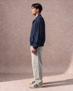 The Pinstripe Zip Jacket (Navy)