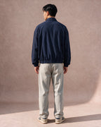 The Pinstripe Zip Jacket (Navy)