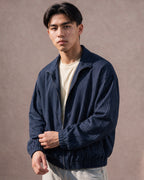 The Pinstripe Zip Jacket (Navy)