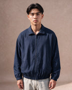 The Pinstripe Zip Jacket (Navy)