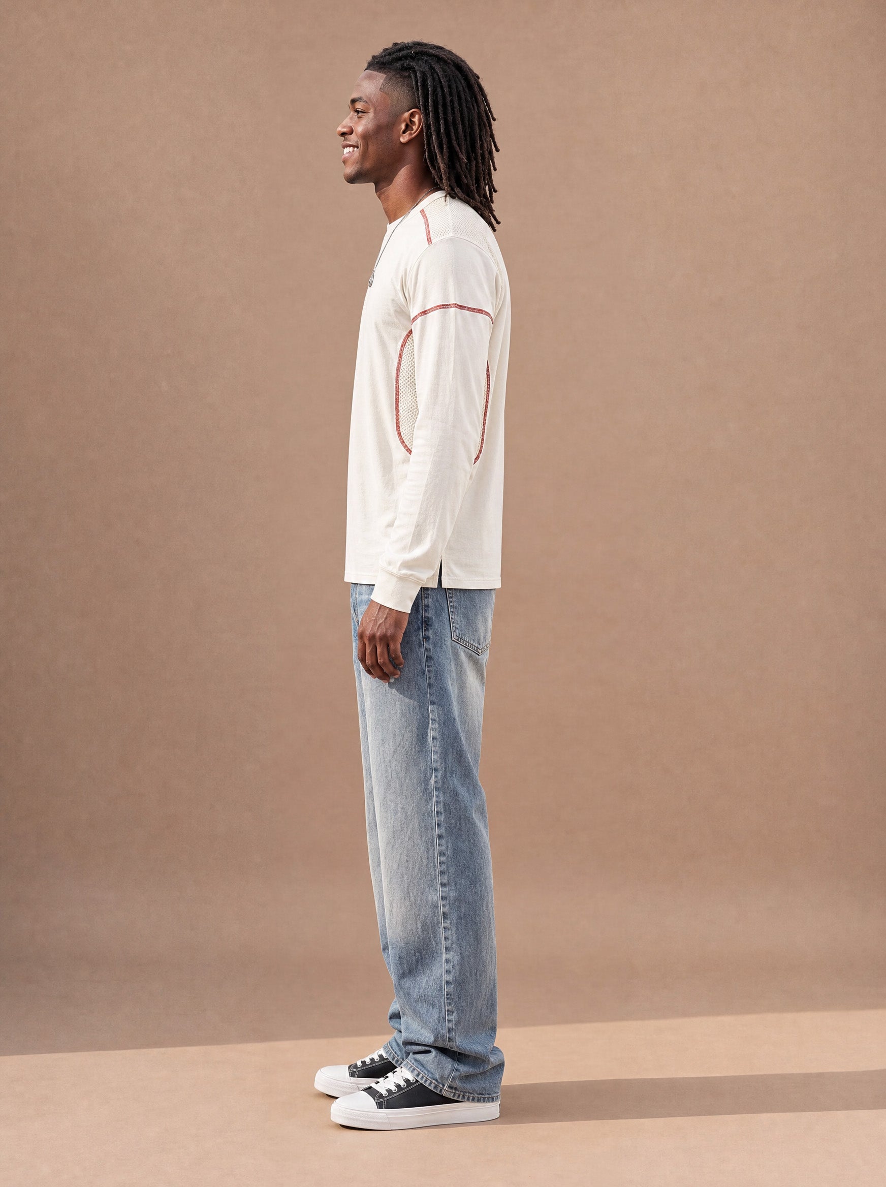 The Long-Sleeve Mesh Route Crewneck (Snow)