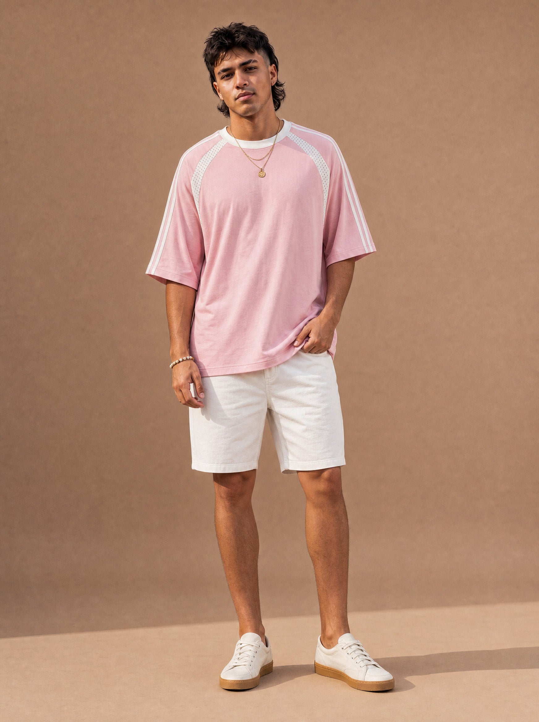 The Off-Duty Warmup Crewneck Tee (Rose)