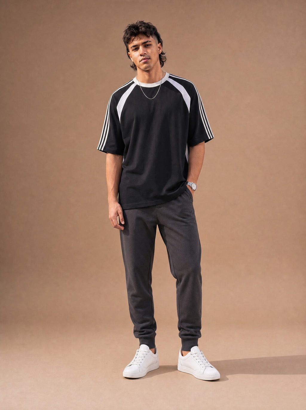 The Off-Duty Warmup Crewneck Tee (Onyx)