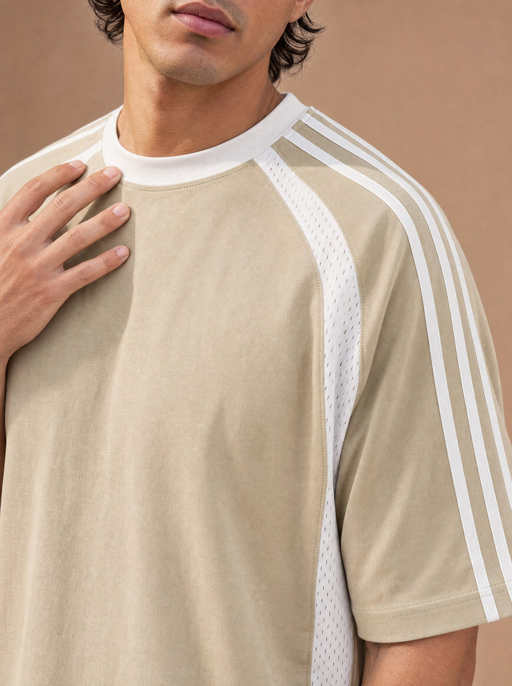 The Off-Duty Warmup Crewneck Tee (Khaki)