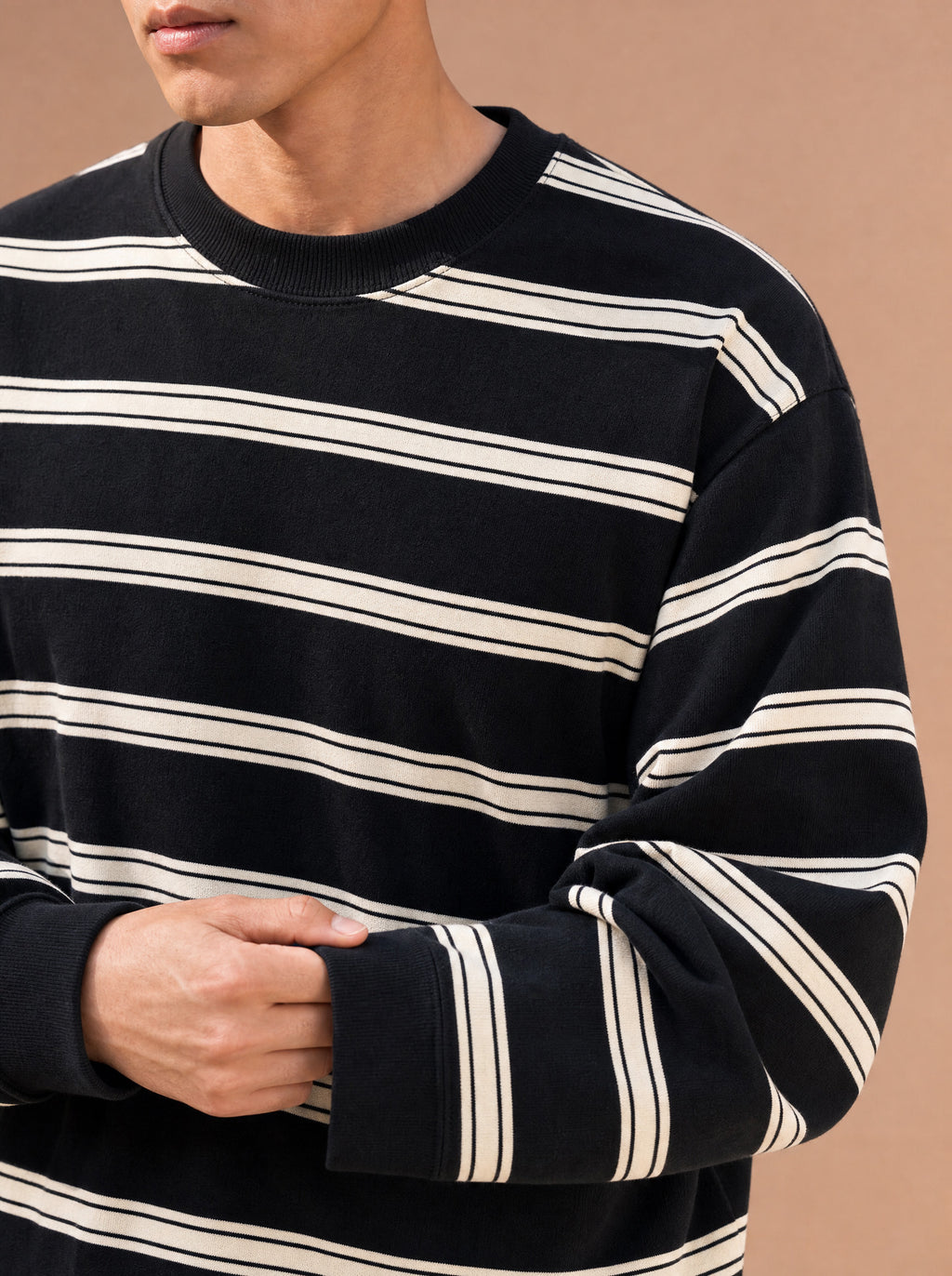 The Slow Morning Stripe Crewneck (Onyx)