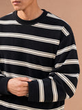 The Slow Morning Stripe Crewneck (Onyx)