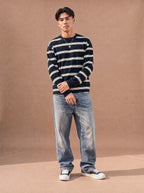 The Slow Morning Stripe Crewneck (Onyx)