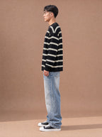 The Slow Morning Stripe Crewneck (Onyx)