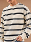 The Slow Morning Stripe Crewneck (Snow)