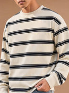 The Slow Morning Stripe Crewneck (Snow)