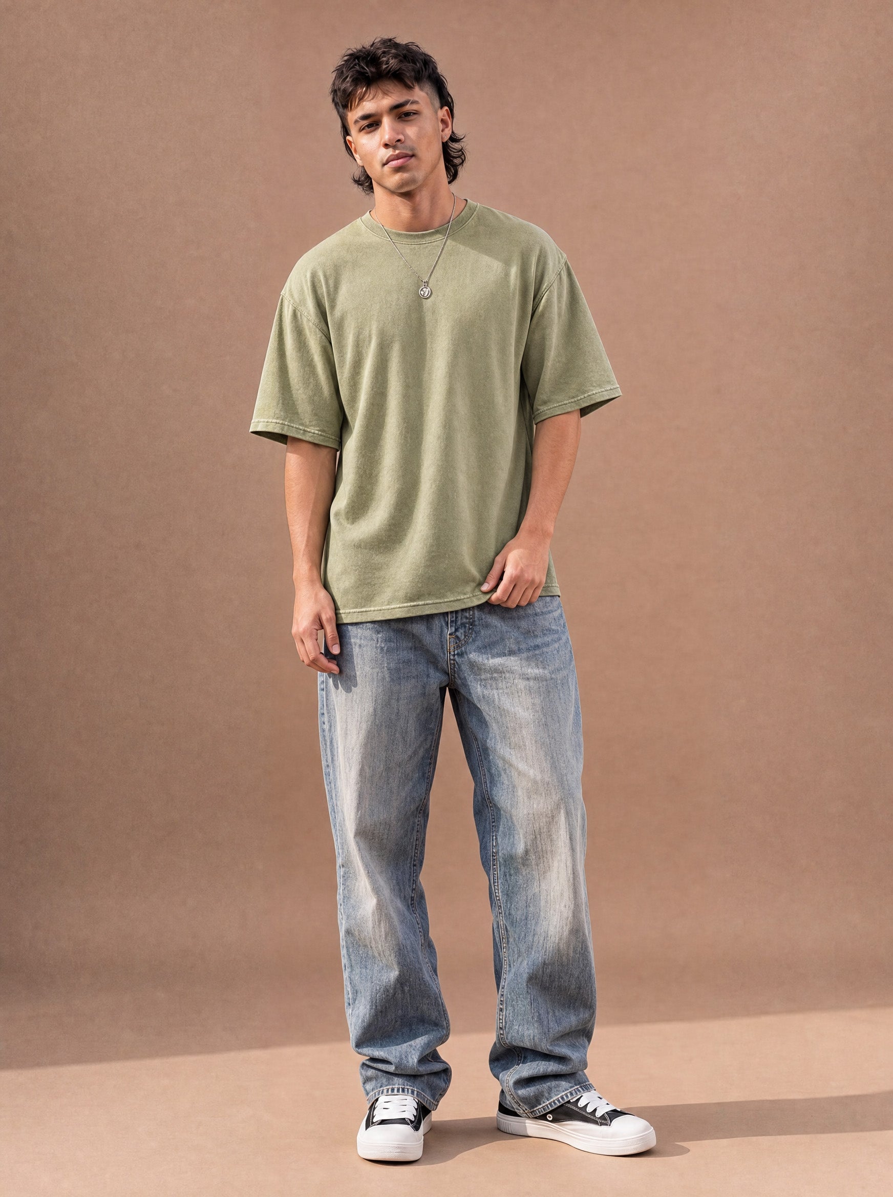 The Washed Weekend Crewneck Tee (Sage)