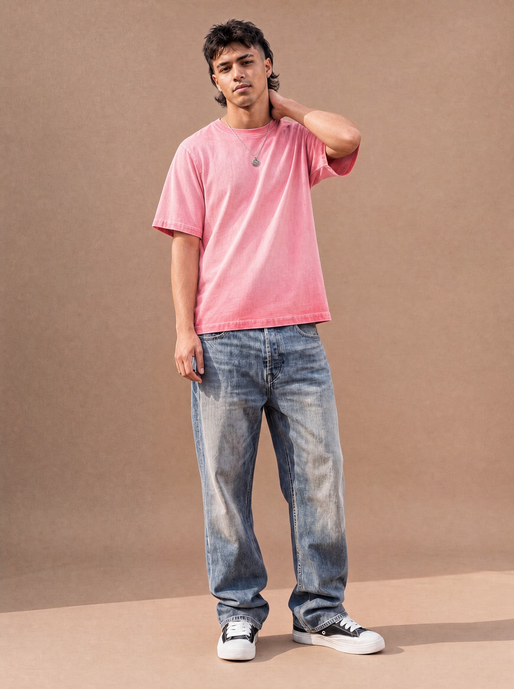 The Washed Weekend Crewneck Tee (Coral)