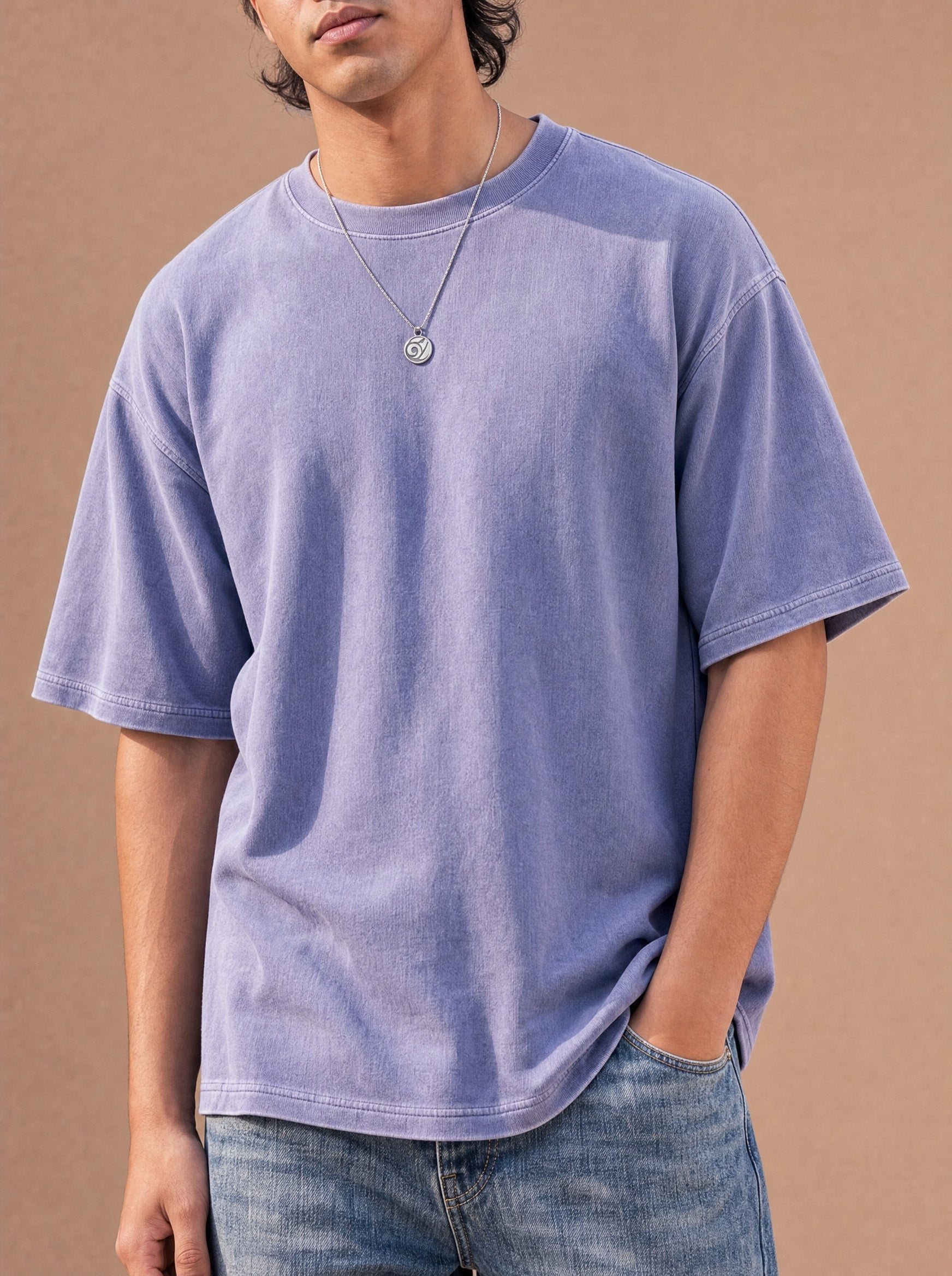 The Washed Weekend Crewneck Tee (Lavender)