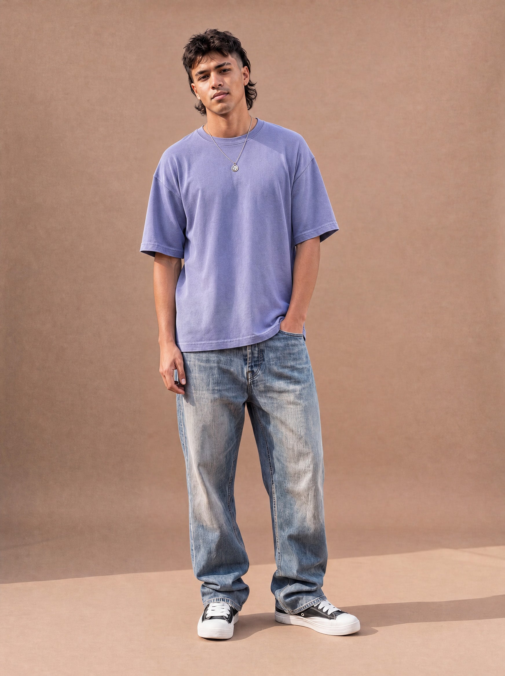 The Washed Weekend Crewneck Tee (Lavender)