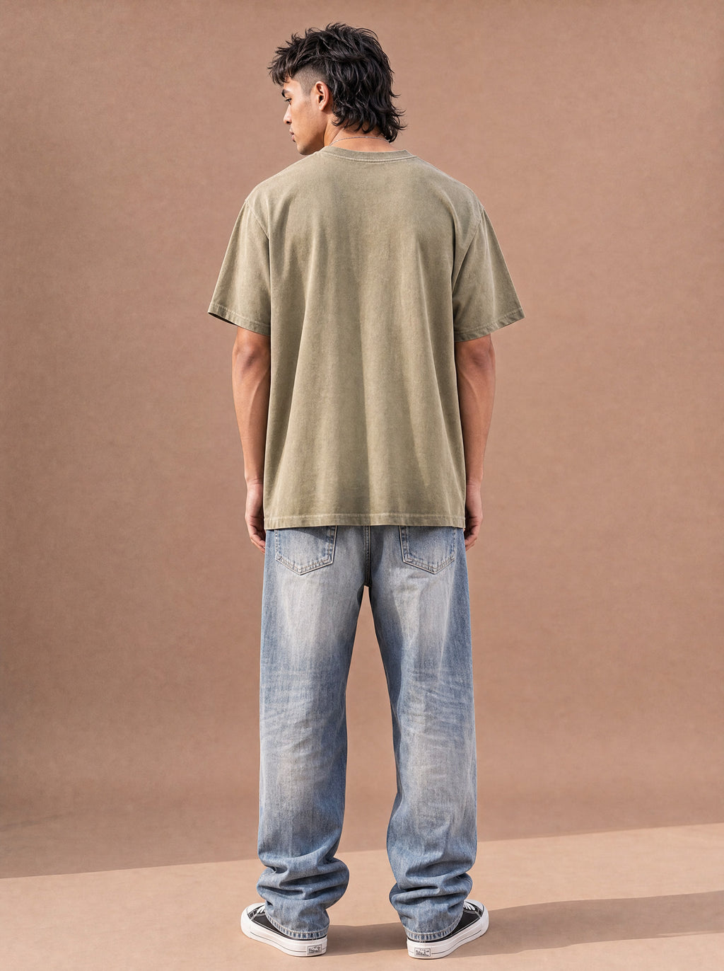 The Washed Weekend Crewneck Tee (Khaki)