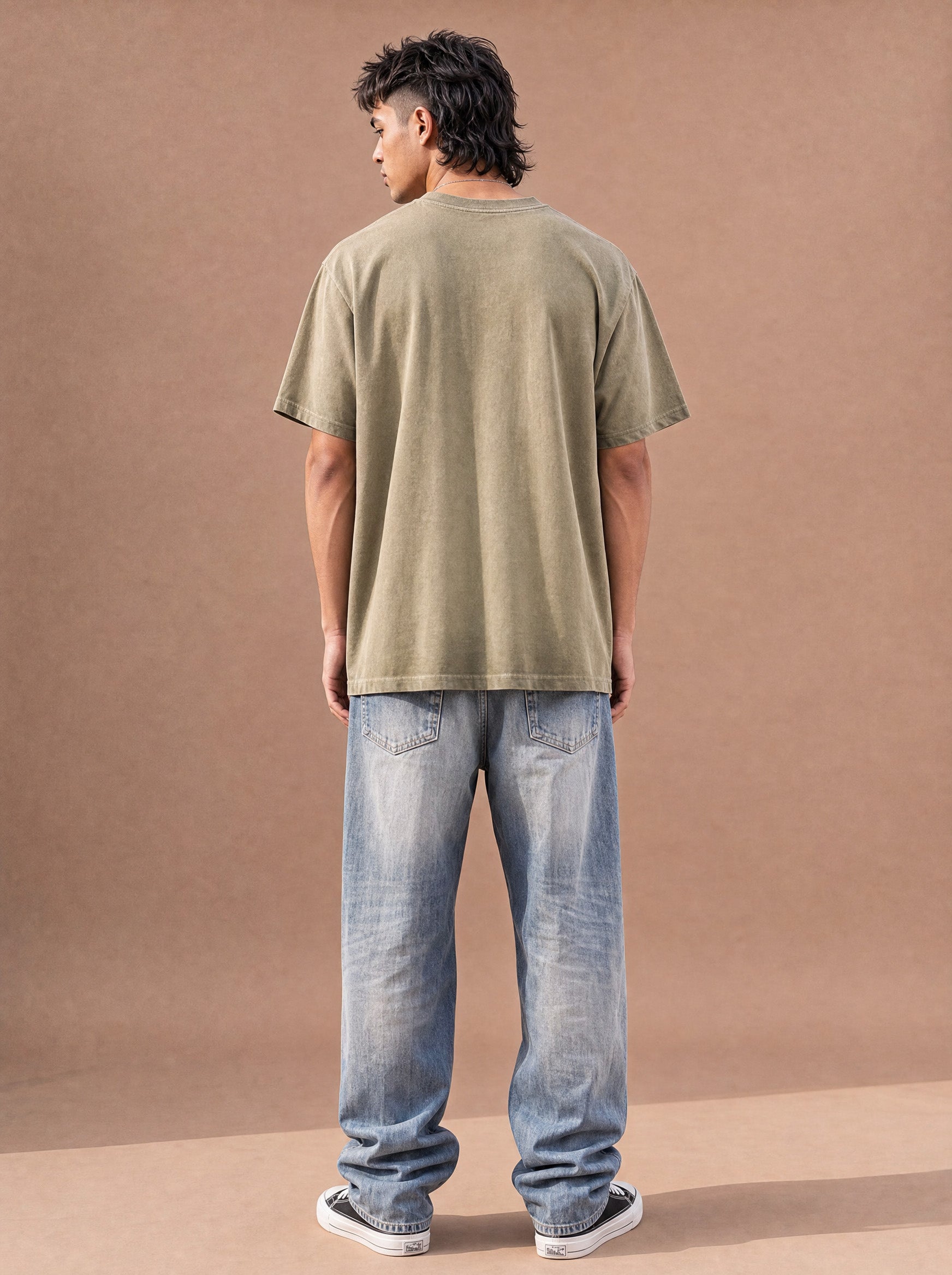 The Washed Weekend Crewneck Tee (Khaki)
