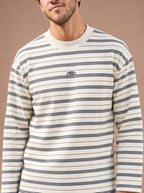 The All-Day Stripe Crewneck Tee (Snow)