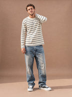 The All-Day Stripe Crewneck Tee (Snow)