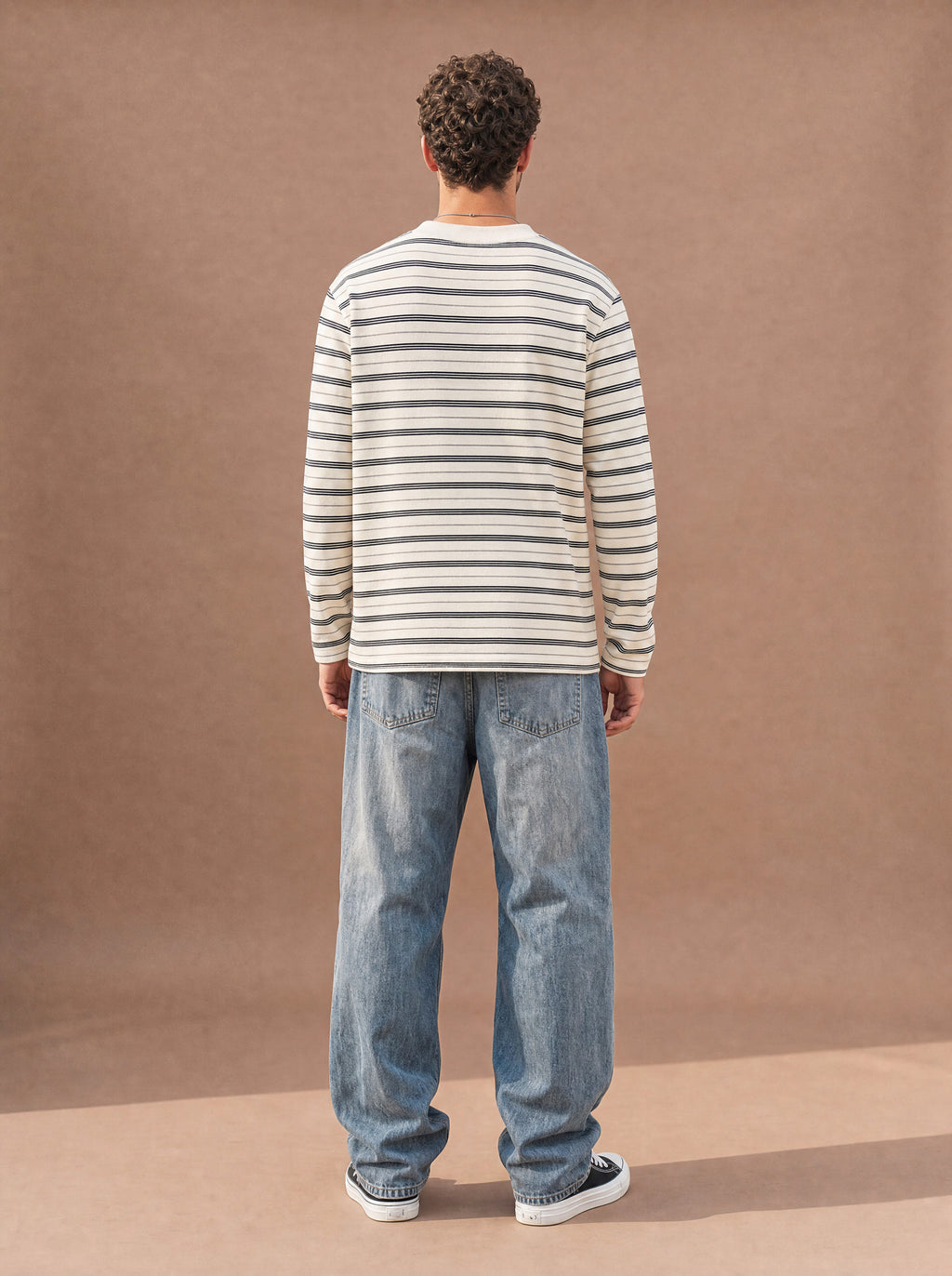 The All-Day Stripe Crewneck Tee (Snow)