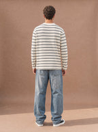 The All-Day Stripe Crewneck Tee (Snow)
