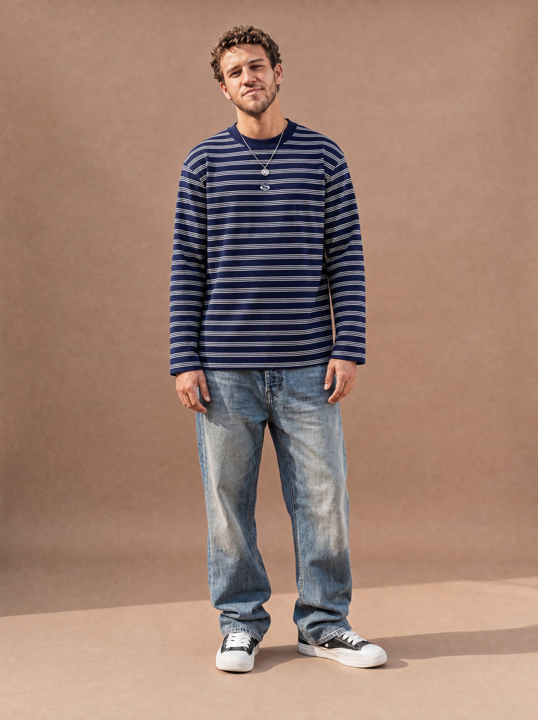 The All-Day Stripe Crewneck Tee (Twilight)