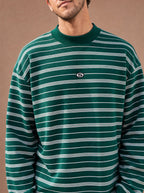 The All-Day Stripe Crewneck Tee (Forest)