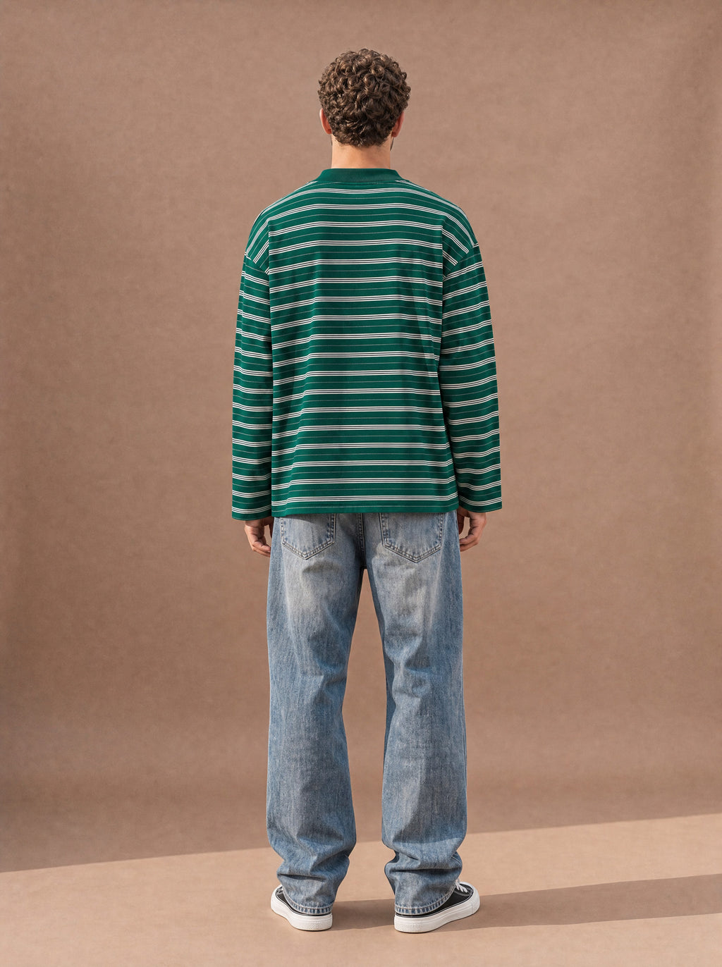 The All-Day Stripe Crewneck Tee (Forest)