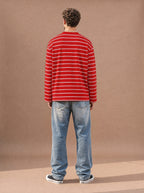 The All-Day Stripe Crewneck Tee (Cranberry)